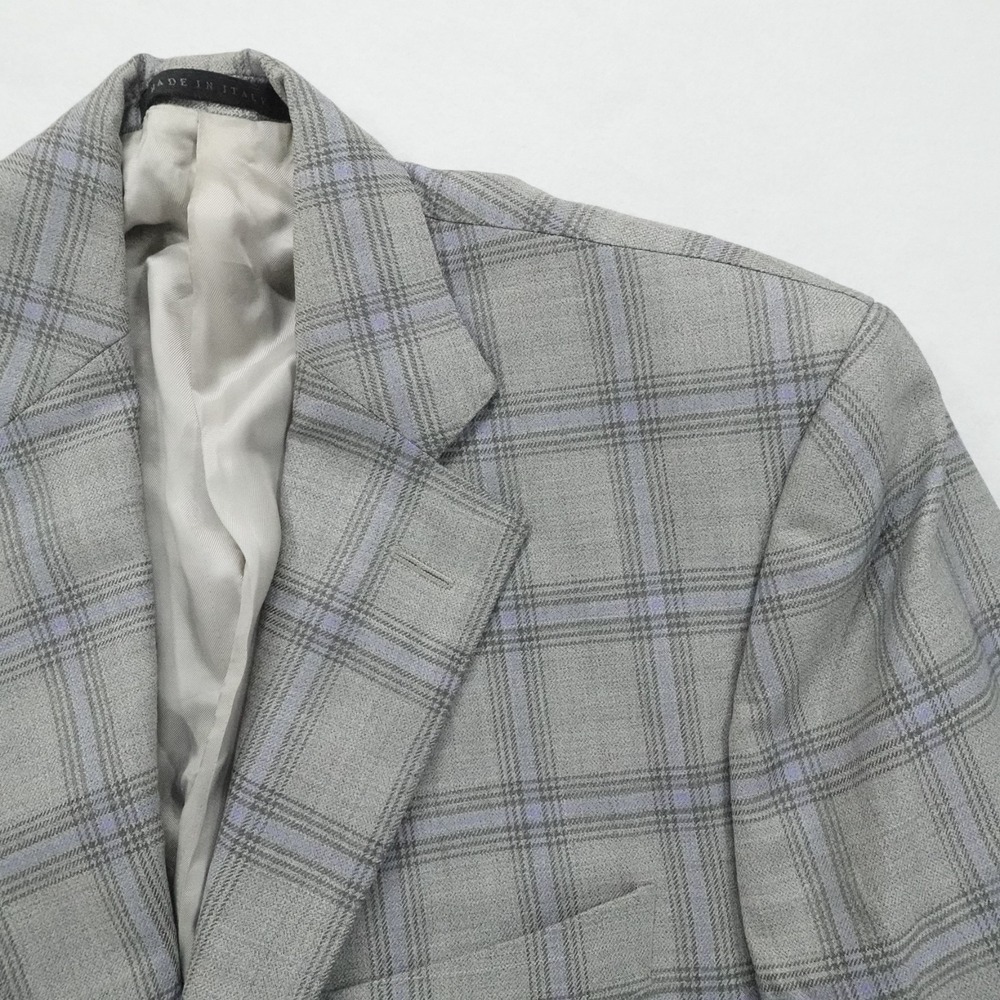 Ledbury Blazer Mens 38R Gray Windowpane Wool VBC Super 120s Made Italy Jacket
